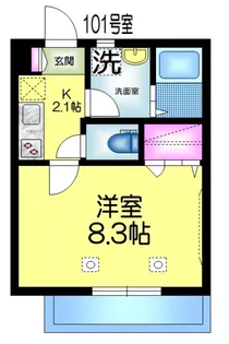 タウニー松江【1階】の間取り