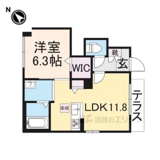 シャーメゾンヴィオレッタ【1階】の間取り