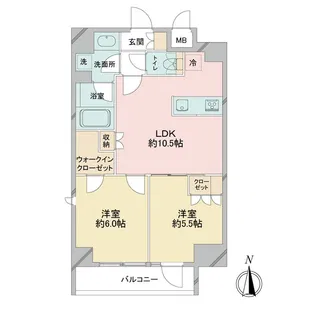 ドゥーエ日暮里【5階】の間取り