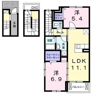 カルム・ベル・メゾン福知山【3階】の間取り