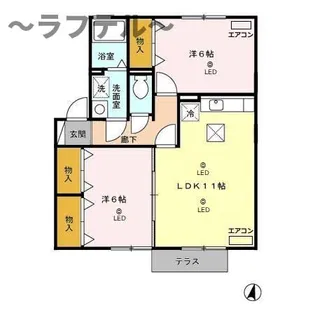 チャオ南狭山S【1階】の間取り