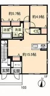 スクワールおおいI【1階】の間取り
