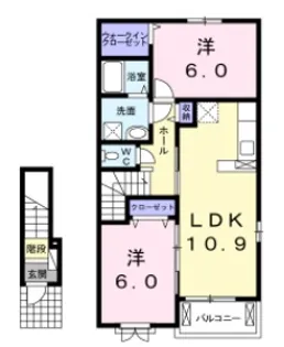 アプリコットI【2階】の間取り