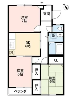 バイオレットフラワー F棟【2階】の間取り