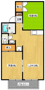 パークハイツB棟【2階】の間取り