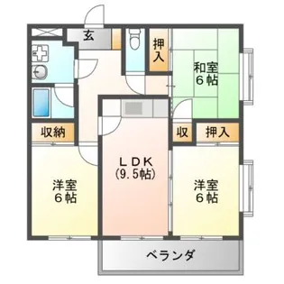 ネオシティ春日丘【2階】の間取り