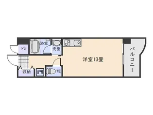 第6鶴丸ハイツ中央【4階】の間取り