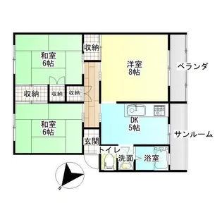 山背台マンション【3階】の間取り