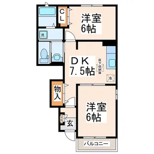 エスポワールI・II(龍田)【1階】の間取り