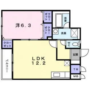 ジュネス松陰【1階】の間取り