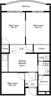 グリーンパークI【2階】の間取り