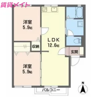 ラフォーレMINE A【2階】の間取り