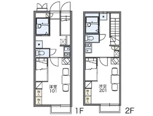 レオパレスリバーポートII【1階】の間取り