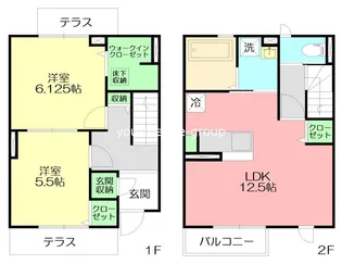 ライスフィールド ハピネスBの間取り