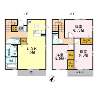 神奈川県鎌倉市植木【一戸建】の間取り