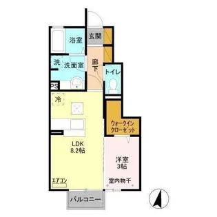 リッツハウスEーAKATSUKA【1階】の間取り