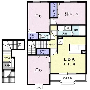 オーブ須佐【2階】の間取り