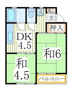 2DKの間取り画像