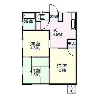 安井アパート【1階】の間取り