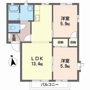 サンライトKATO・B【2階】の間取り