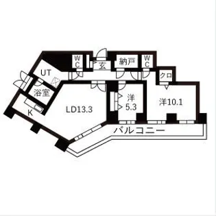 チッタナポリタワーA棟【18階】の間取り