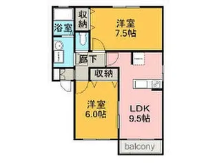 ディアコート【1階】の間取り