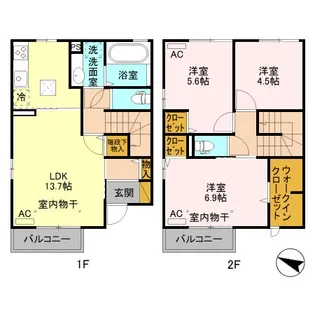 ワイ・ヴィクトワール【1階】の間取り