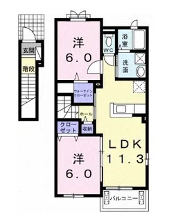グリーンヒルズC【2階】の間取り