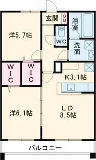 レジデンス二の宮【3階】の間取り