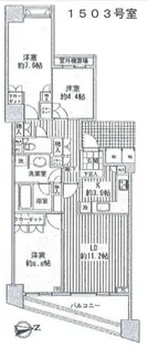 グランドメゾン高輪台【15階】の間取り