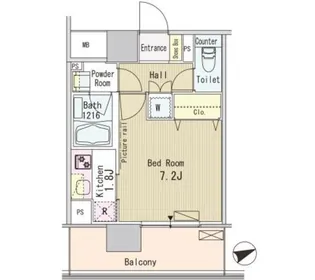 パークフラッツ芝浦【9階】の間取り