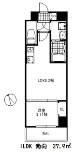 リヴィアスコウベラメール【3階】の間取り