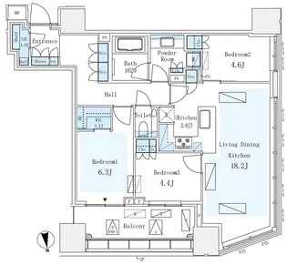 パークコート ザ・三番町ハウス【6階】の間取り