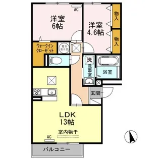 新潟県新潟市東区寺山2【アパート】の間取り