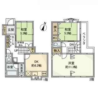 神奈川県横浜市旭区今宿南町【一戸建】の間取り