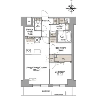 神奈川県川崎市中原区今井仲町【マンション】の間取り