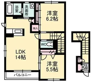 シャーメゾン アンジェリーナC【2階】の間取り