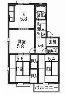 大阪府貝塚市半田【アパート】の間取り