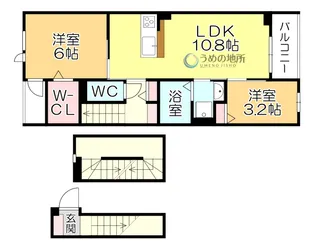 ファミリア長門石【3階】の間取り