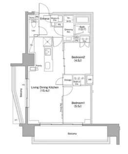 ザ・パークハビオ滝野川【8階】の間取り