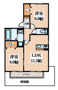 第9ウエスタンハイツ【2階】の間取り