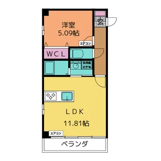 プレミアムキャッスル有松【5階】の間取り
