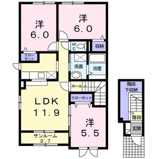 レジデンス・アニメートC【2階】の間取り