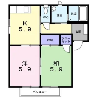 フォーレスフィッシュ B棟【2階】の間取り