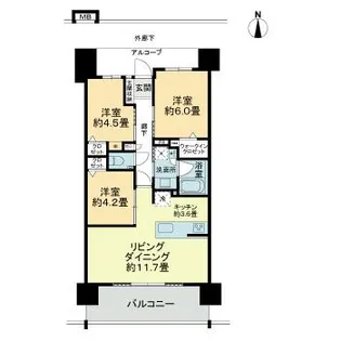 ライオンズ浦添城間グランテラス【5階】の間取り