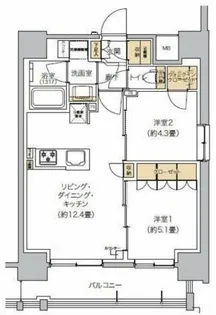 リビオメゾン芝浦【11階】の間取り