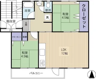 真砂一丁目団地【2階】の間取り