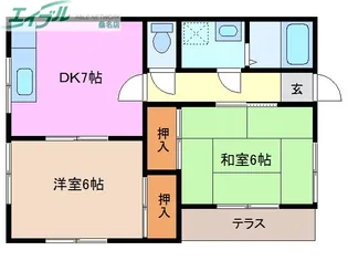 城東ハイツII【1階】の間取り