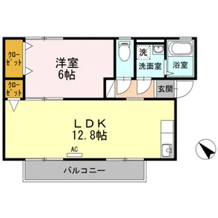 エバーグリーンハイツ B棟【2階】の間取り