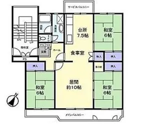 吹上団地2号棟【4階】の間取り